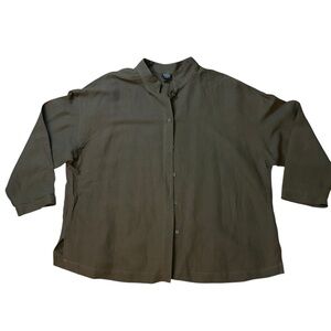 Vintage Eileen Fisher Olive Green 1X Woman oversized camisole